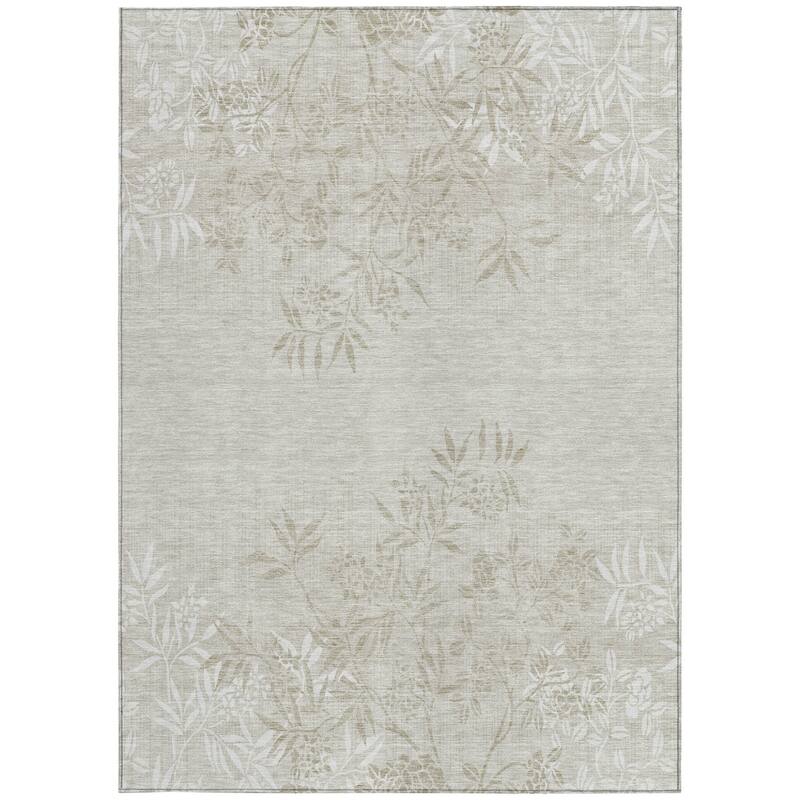 HomeRoots Floral Transitional Rectangle Outdoor Rug