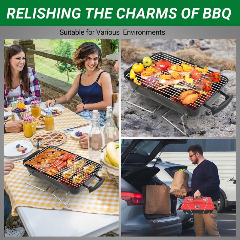 Portable Tabletop Outdoor Barbecue Charcoal Grill