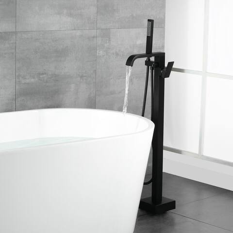 Single Handle Freestanding Tub Filler with Hand Shower