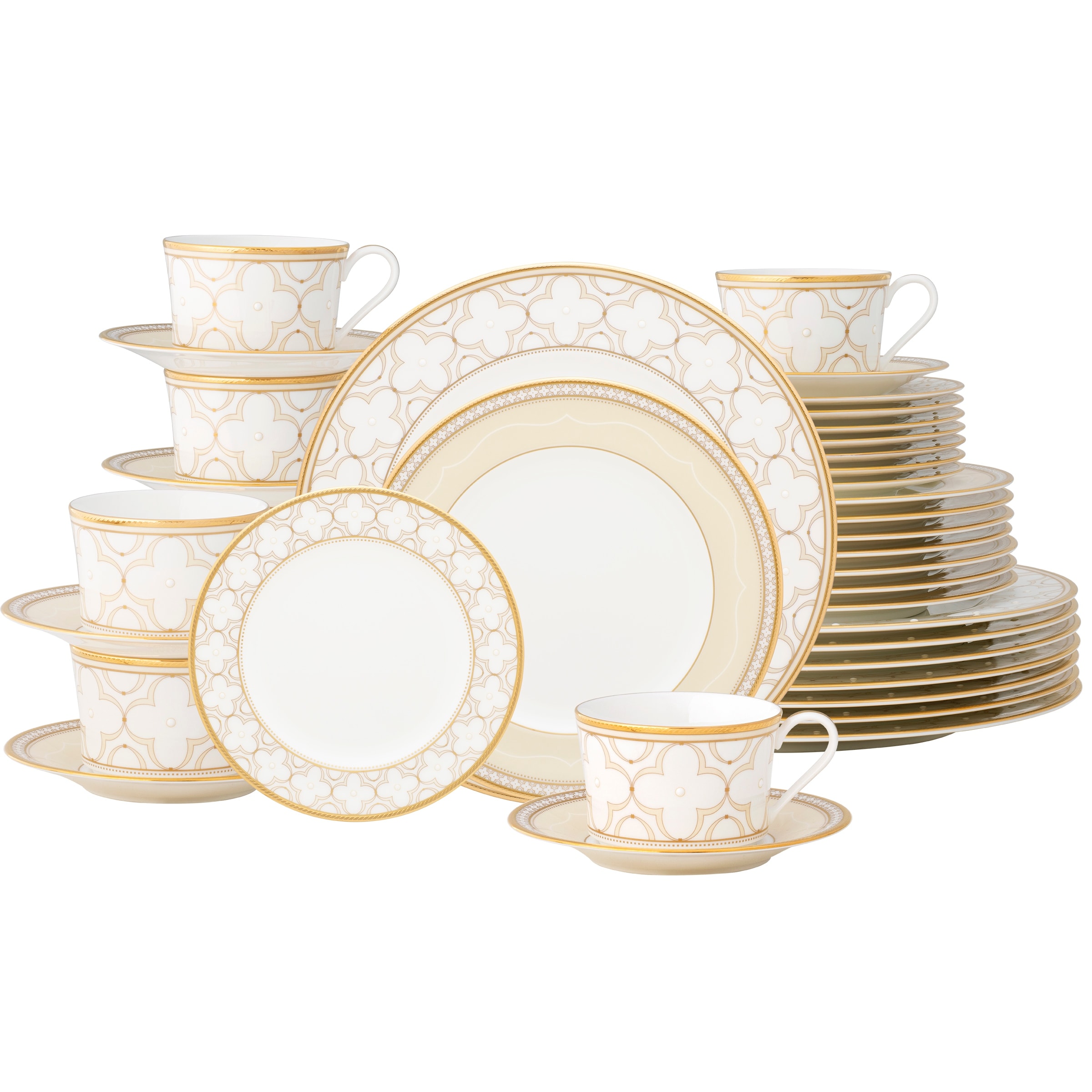 Noritake Trefolio Gold 40-Piece Dinnerware Set, Service for 8