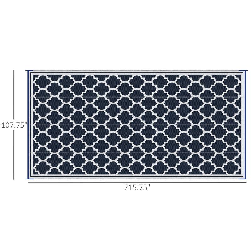Outsunny Reversible Outdoor RV Rug, Patio Floor Mat, Plastic Straw Rug for Backyard, Deck, Picnic, Beach, Camping