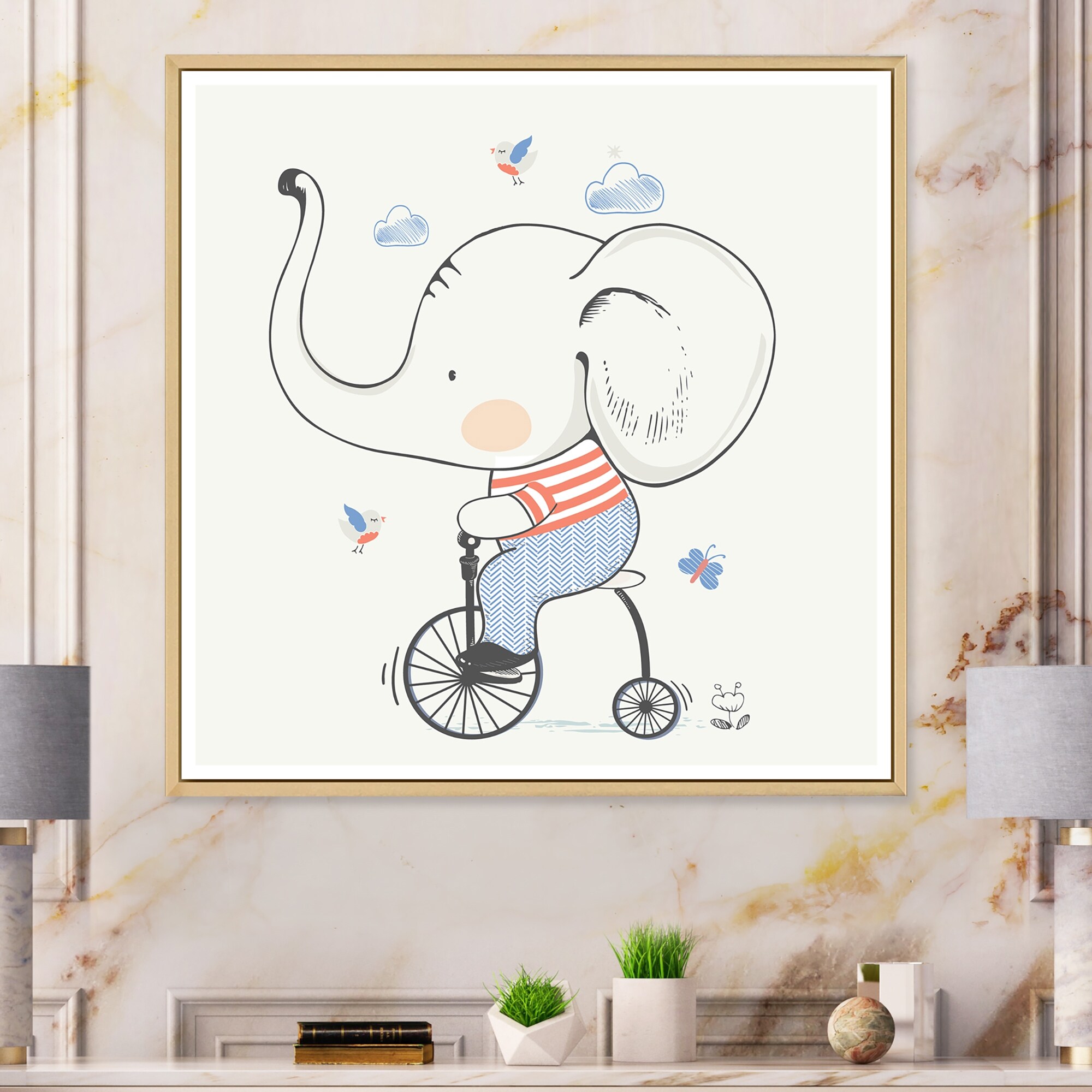 EARLY！キャンバスアート Designart-'Cute-Baby-Elephant-