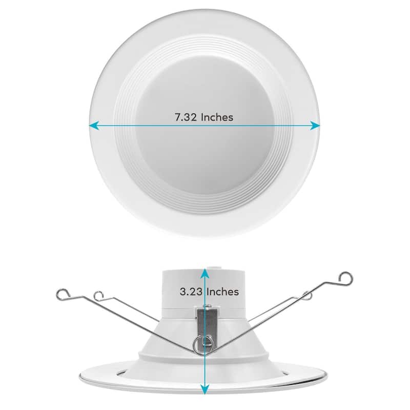 Luxrite 5/6" LED Recessed Downlight, Color Selectable 2700K - 5000K, Dimmable Can Light, 1100lm, Baffle Trim 12-Pack