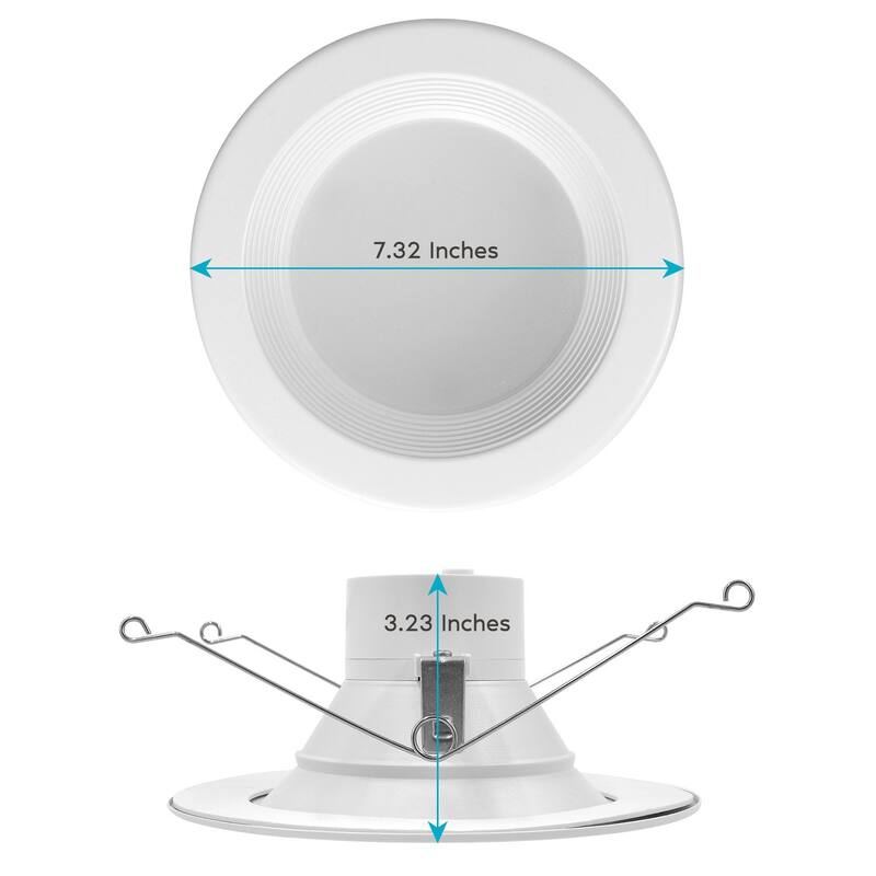 Luxrite 5/6" LED Recessed Lights, Color Selectable 2700K 3000K 3500K 4000K 5000K, Dimmable, 1100 Lumens, 4-Pack