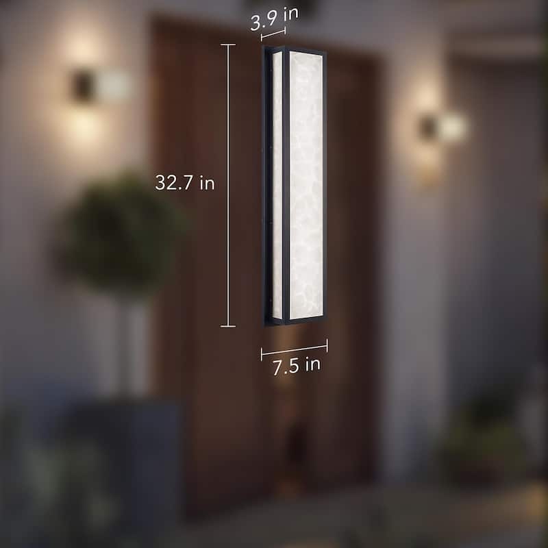 33" Outdoor Marble Textured Wall Sconce