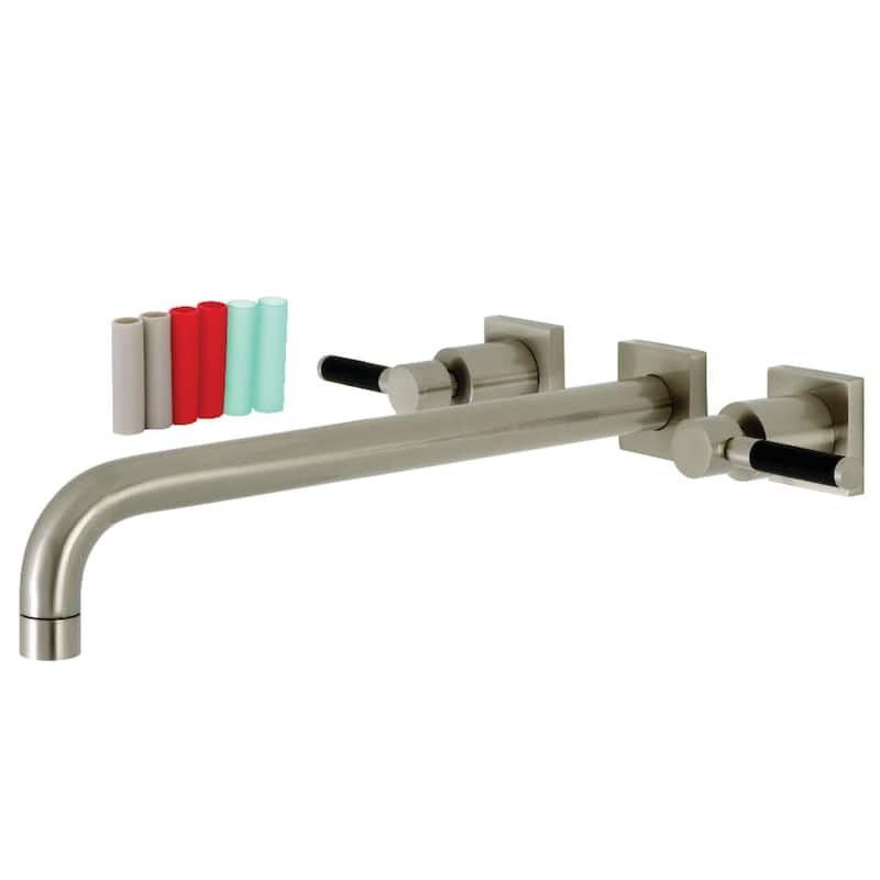 Kingston Brass Kaiser Wall Mounted Roman Tub Filler - Brushed Nickel