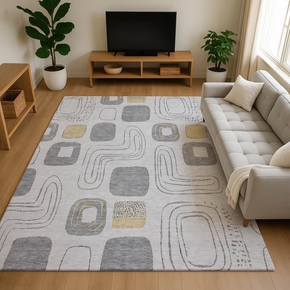 Premium Washable Super Soft Contemporary Elements Mayfield Rug