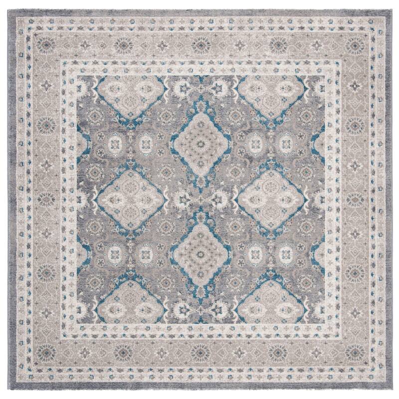 SAFAVIEH Sofia Gina Distressed Vintage Boho Oriental Rug - 6'7" Square - Light Grey/Beige