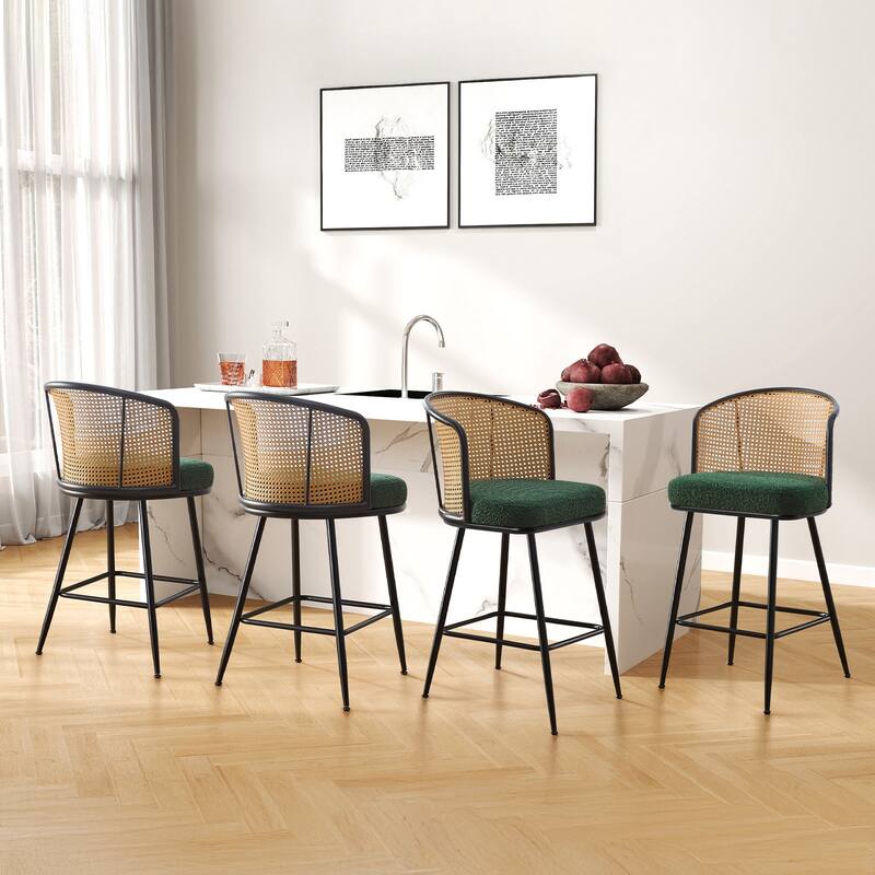 26"/29" Rattan Upholstered Bar Stool /Counter Stools Set of 2/3/4