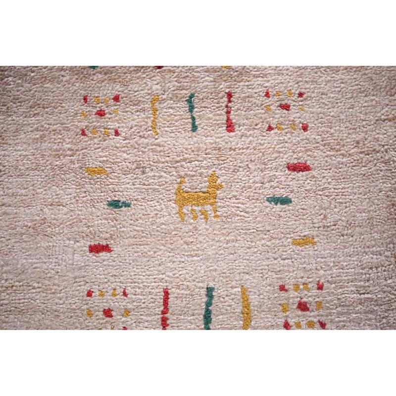 Striped Tribal Gabbeh Oriental Area Rug Handmade Wool Carpet - 7'9"x 11'9"