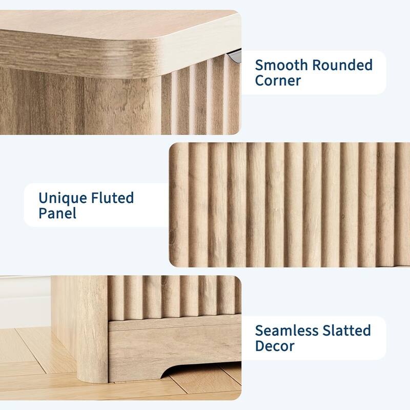 Grooved 6 Drawer Dresser, Sturdy Clothing Storage, Natural Wood