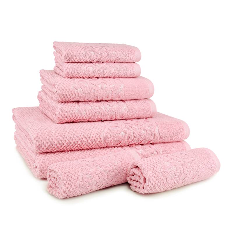 East'N Blue Galata Turkish Cotton Bath Towel Set (Set of 8) - (2 Bath Towel, 2 Hand Towel, 4 Washcloth)