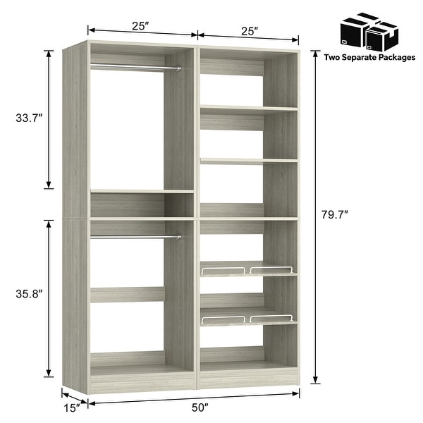 Cimly Set of 2 Freestanding Closet System with Shoe Racks and