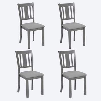 Wooden Dining Chairs Set of 4, Kitchen Chair with Padded Seat, Upholstered Side Chair for Dining Room, Living Room