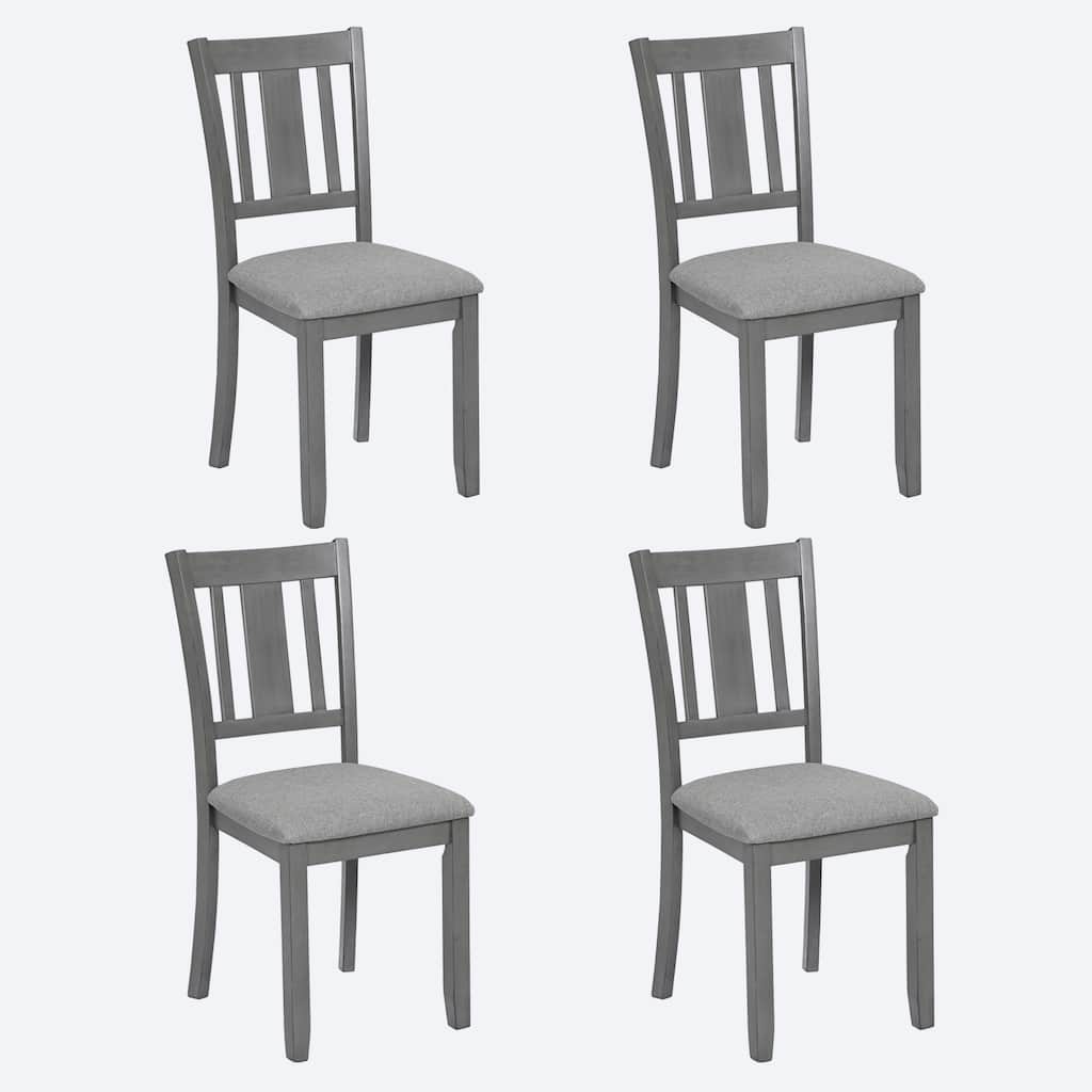 Wooden Dining Chairs Set of 4, Kitchen Chair with Padded Seat, Upholstered Side Chair for Dining Room, Living Room