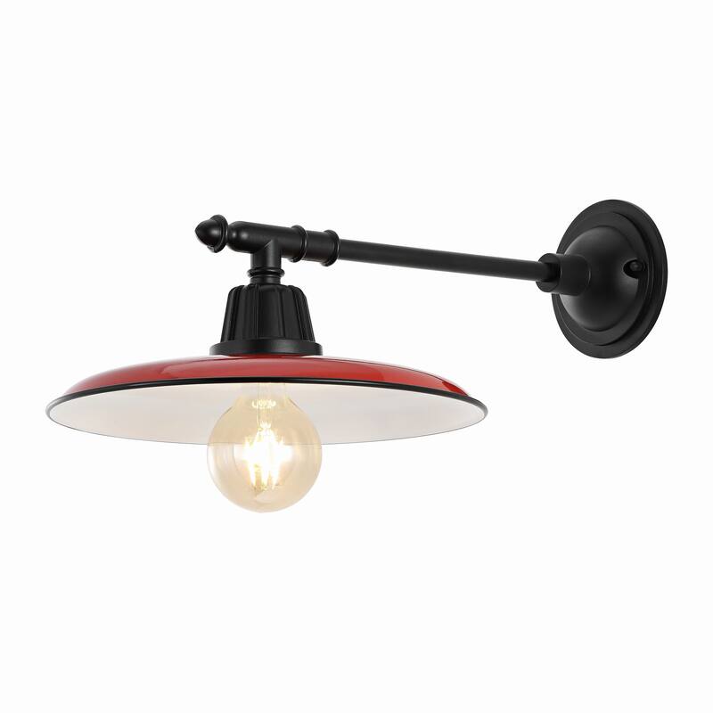 Jasper 12" Farmhouse Indoor/Outdoor LED Victorian Arm Sconce - 12 - Red