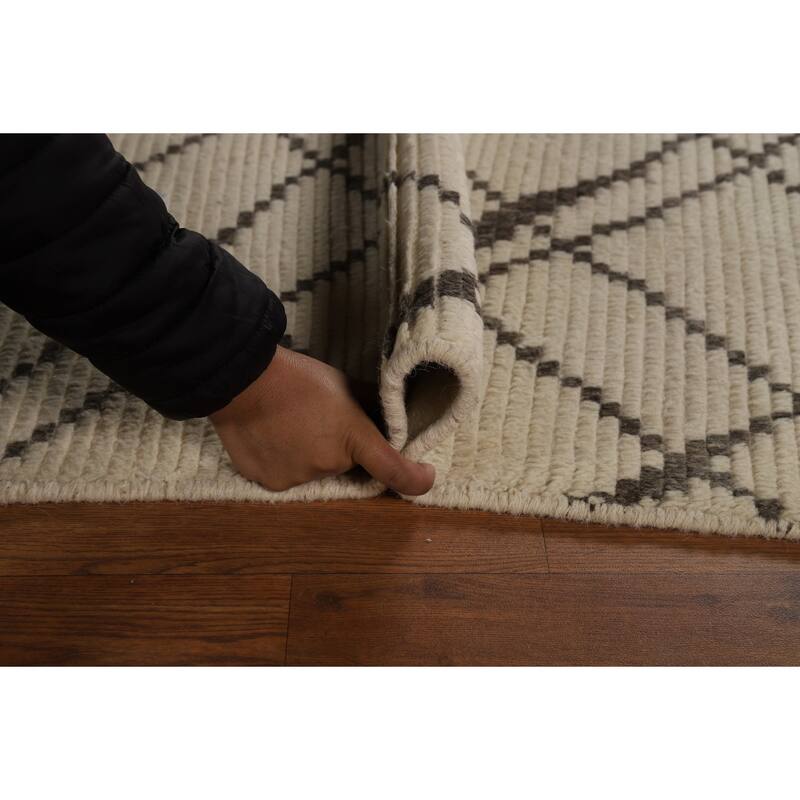Trellis Moroccan Oriental Area Rug Handmade Wool Carpet - 5'2" x 8'1"