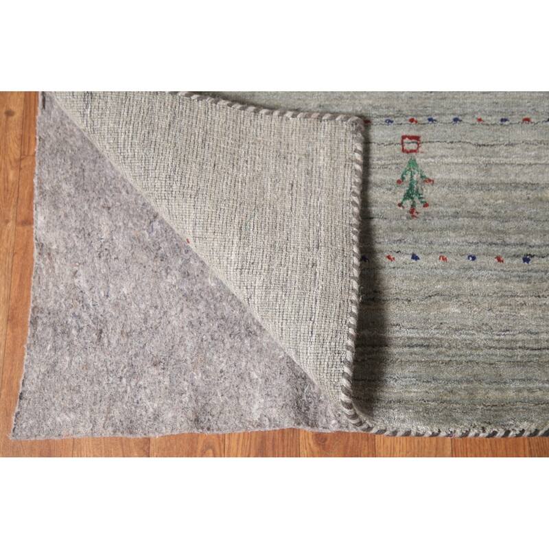 Gabbeh Indian Area Rug Hand-Knotted Wool Carpet - 8'3"x 9'10"