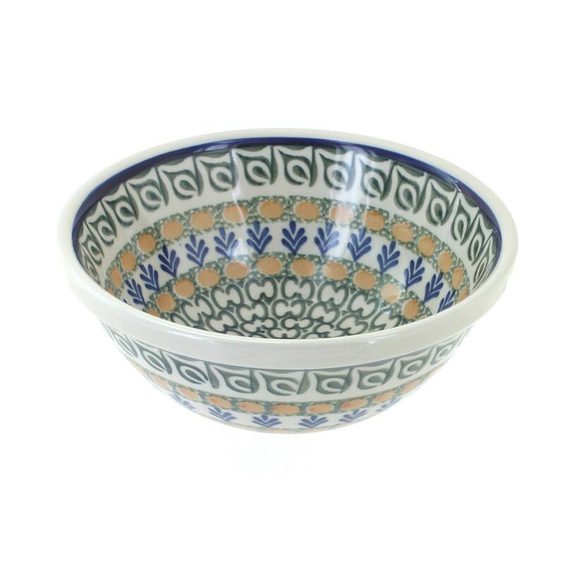 Blue Rose Polish Pottery Ceramika Artystyczna Cereal Bowl - Herb Garden