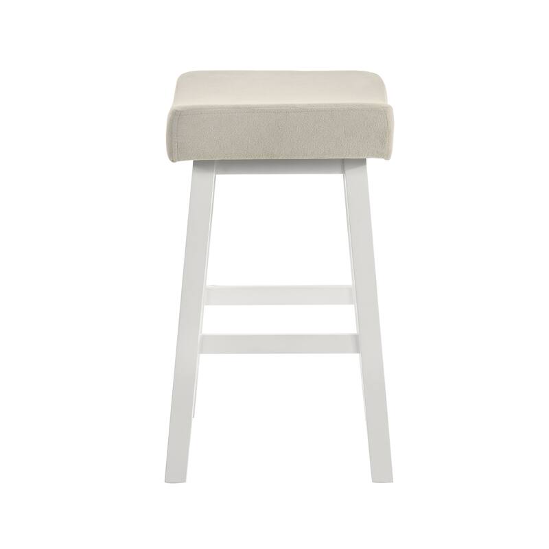 Lenon Modern Farmhouse Backless Bar Stool, Saddle Counter Stool with Upholstered Seat
