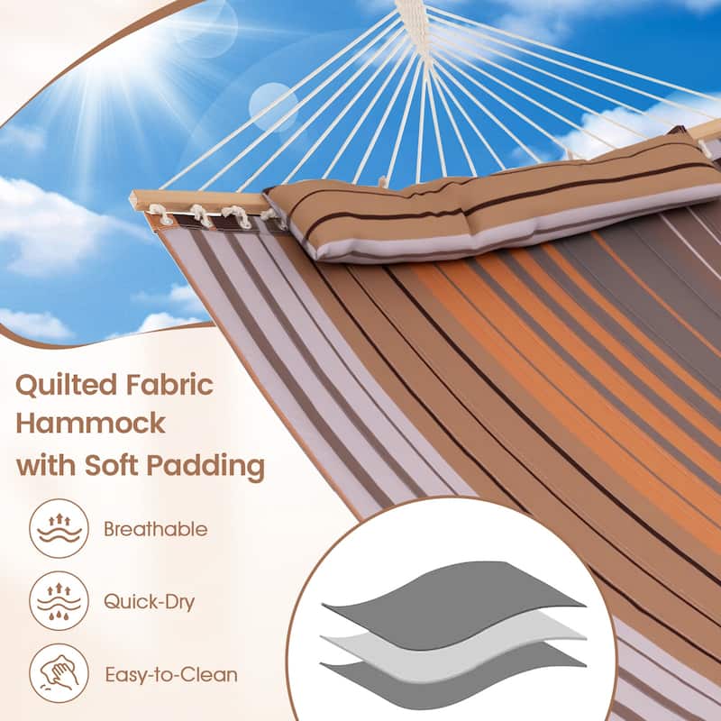 Gymax Patio Hammock Foldable Portable Swing Chair Bed Detachable
