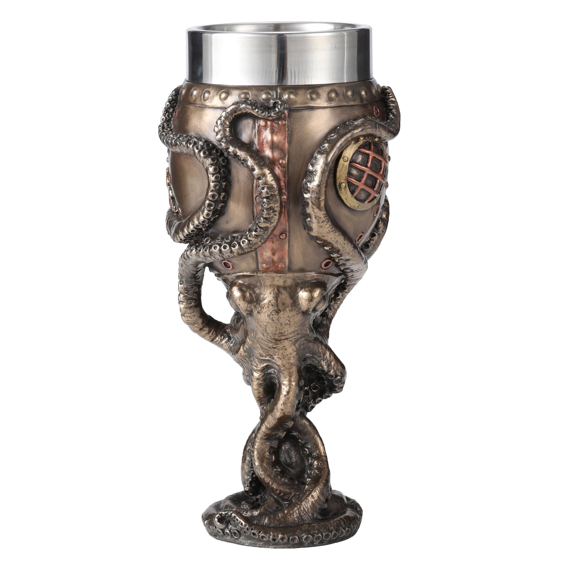 7.48 in H Steampunk Octopus Bell Chalice Poly Resin