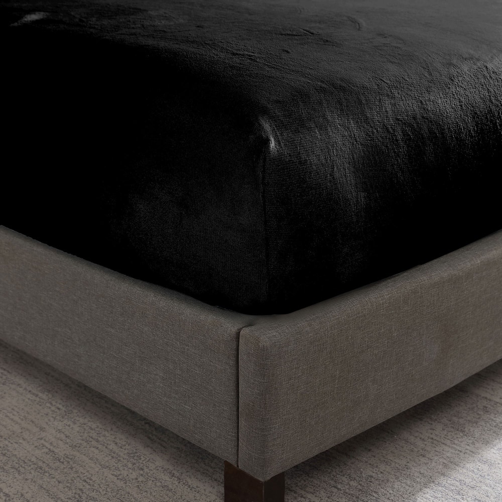 Swift Home Cozy Soft Velvet-Like Microplush Flannel Fitted Sheet