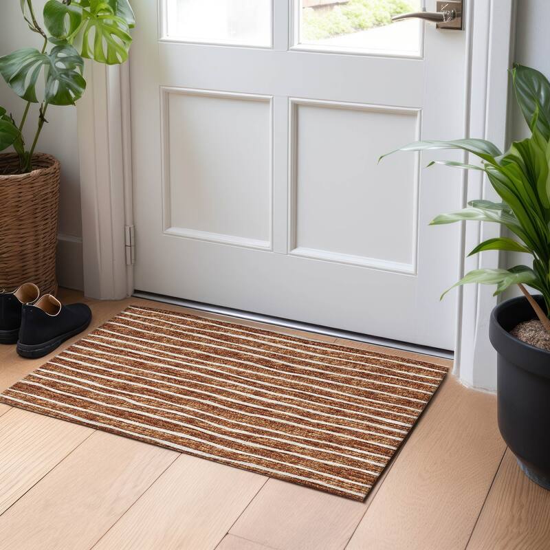 Premium Washable Super Soft Boho Stripe Mayfield Rug - Paprika - 1' 8" x 2' 6" - Rectangle
