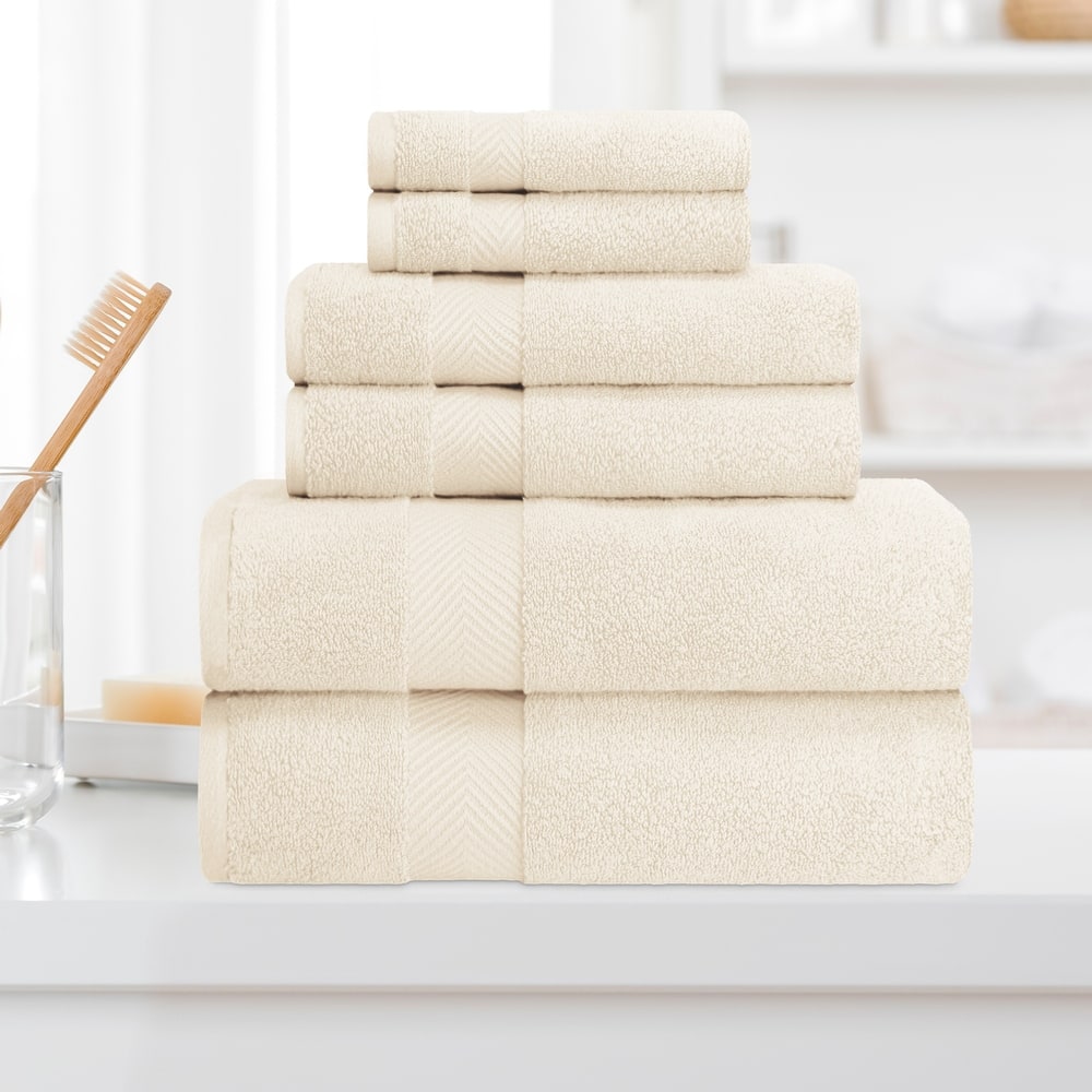 Superior Soft and Absorbent Zero Twist Cotton 6-piece Towel Set