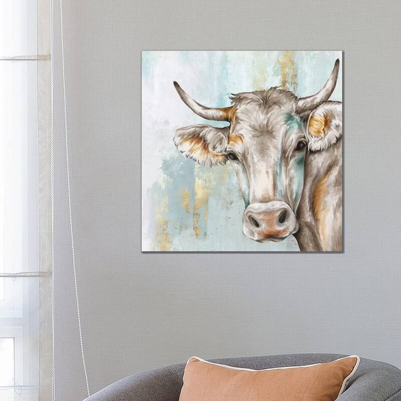iCanvas "Headstrong Cow" by Eva Watts Canvas Print - 26x26x1.5