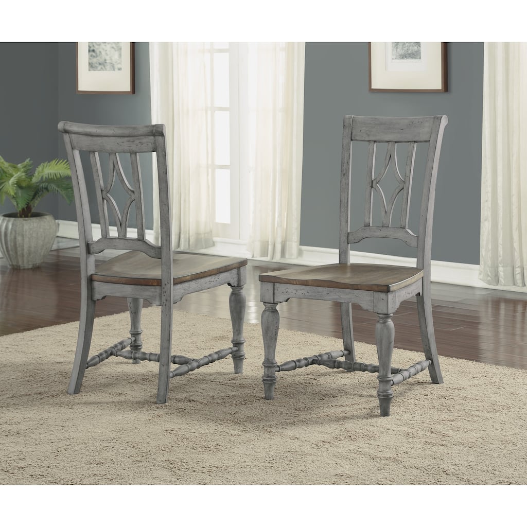 Plymouth Gray Wood Dining Chair (Single Chair) by Flexsteel - 22" x 40" x 26"
