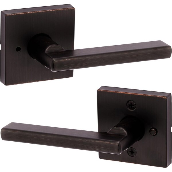 Kwikset Halifax Interior Privacy Door Handle with Lock, Door Lever