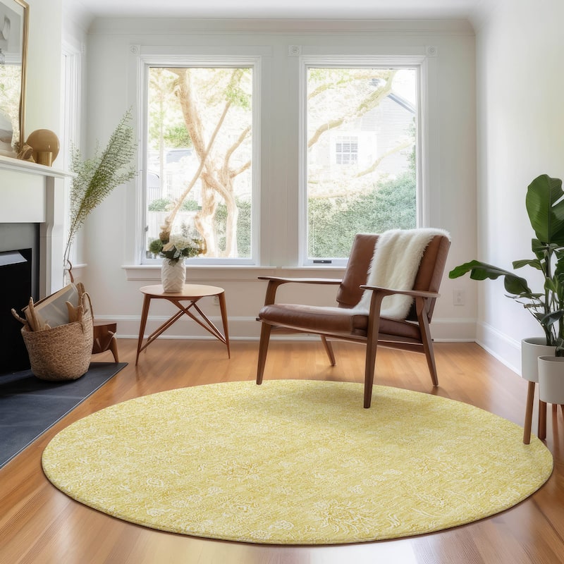 Premium Washable Super Soft Traditional Borderless Mayfield Rug - Honey - 8' x 8'