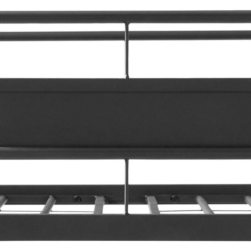 Contemporary Metal Tube Full XL over Queen Bunk Bed with Side Double