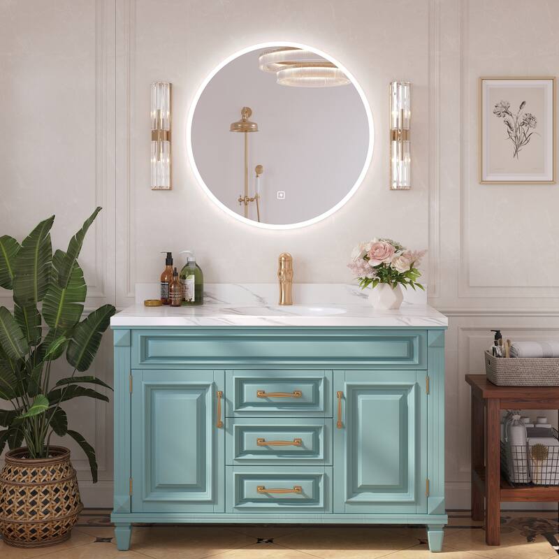 Smart Dimmable LED Bathroom, Vanity Mirror with Touch Switch - 32" * 32"