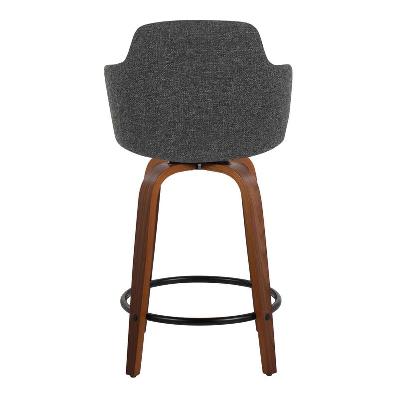 Carson Carrington Iglabo 24" Fixed-Height Counter Stool with Bent Wood Legs and Round Footrest (Set of 2)