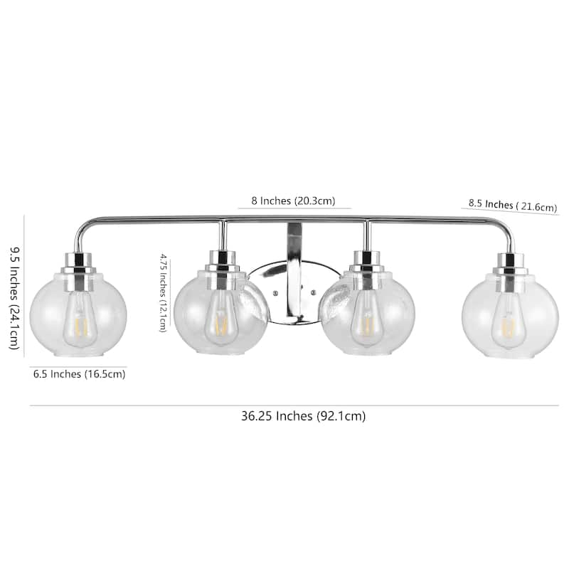 Staunton Iron/Seeded Glass Cottage Rustic LED Vanity Light, by JONATHAN Y