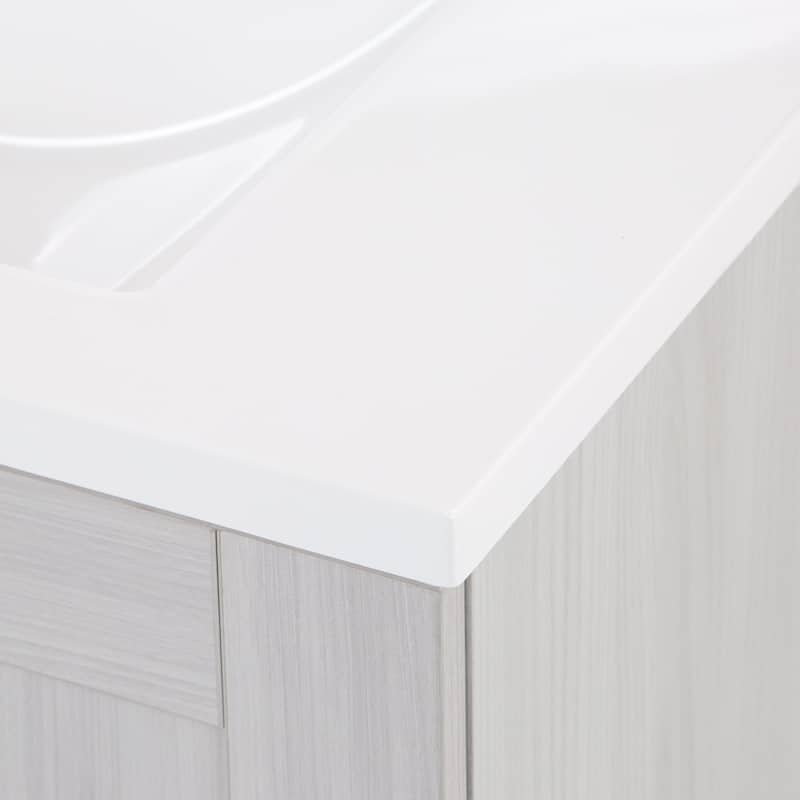 Spring Mill Cabinets Noelani 30" Bathroom Vanity With 2-Door Cabinet, Drawer, and White Sink Top