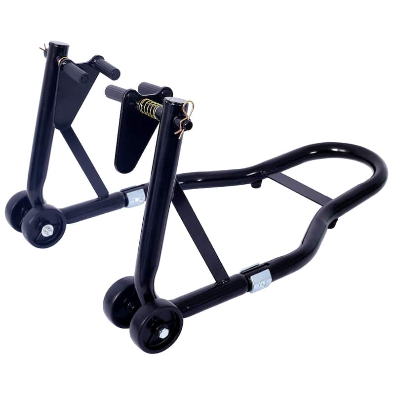 Motorcycle Stand 1000LB Sport Bike Front and Rear Wheel Lift Swingarm Paddock Stands Black U