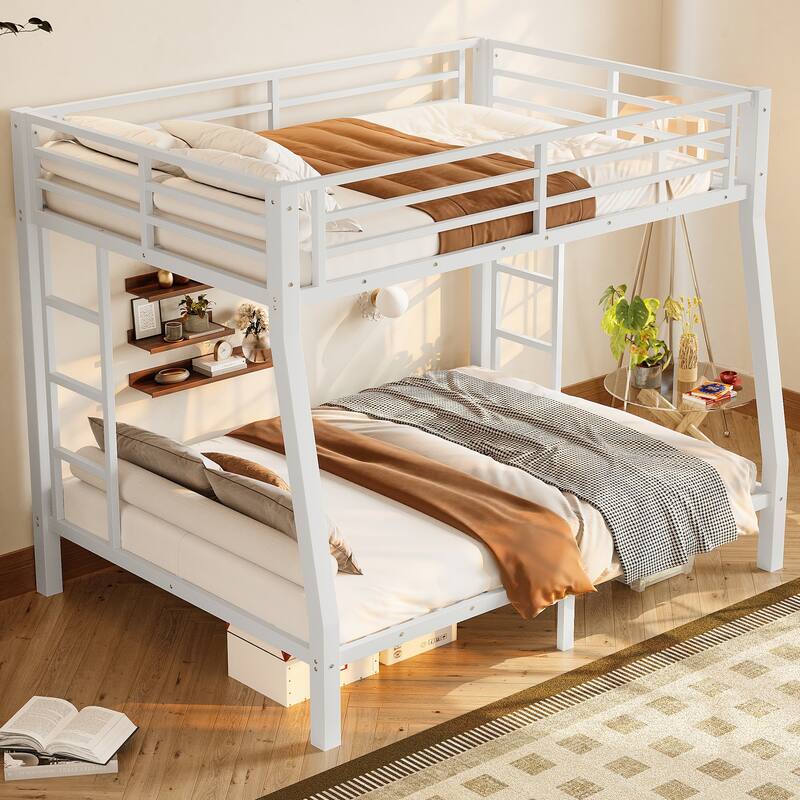 Metal Full XL over Queen Bunk Bed for Teens and Adults,Space-Saving/Noise Reduced/No Box Spring Needed
