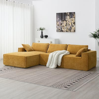 111.5" Chenille Modular Sectional Sofa, 4-Seater