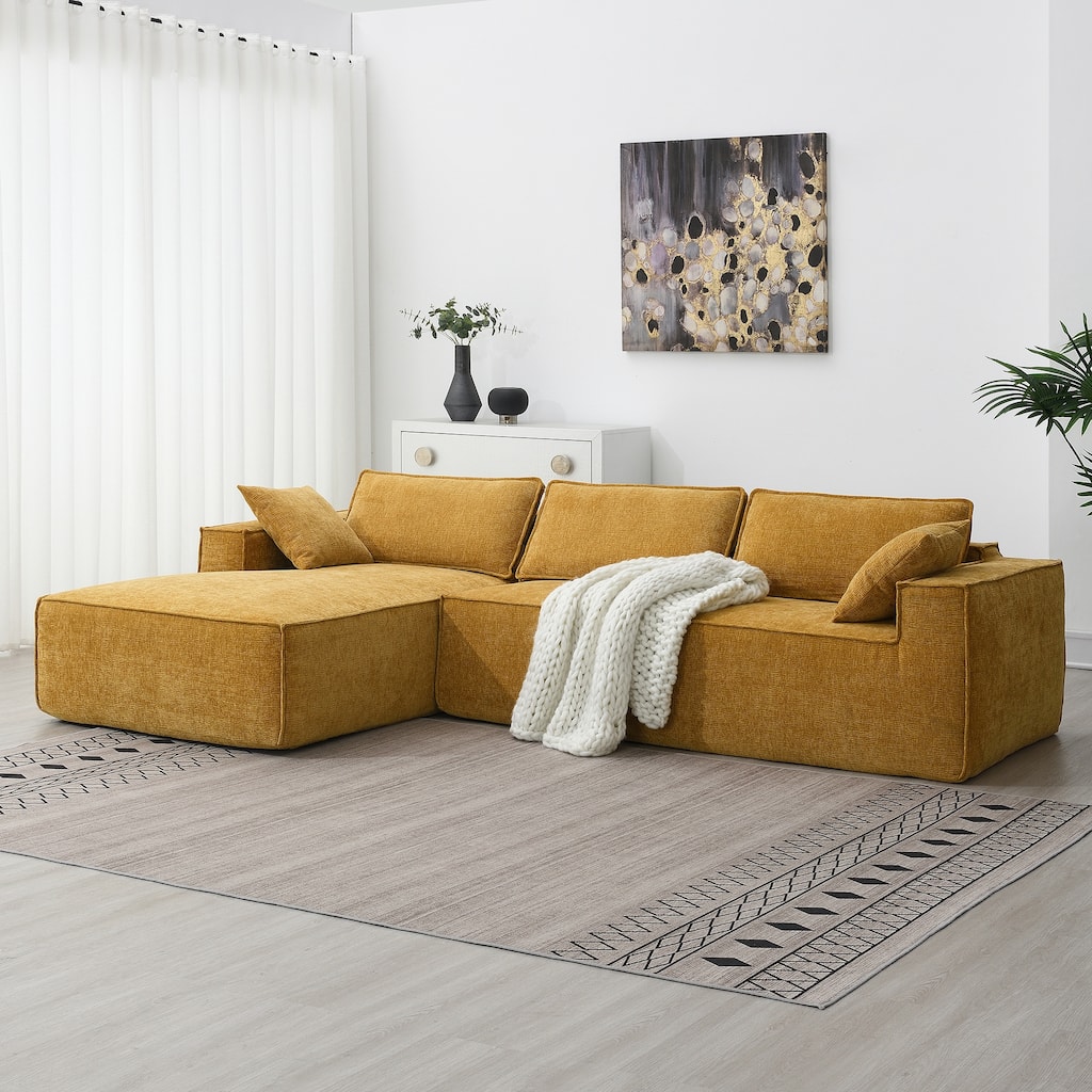 111.5" Chenille Modular Sectional Sofa, 4-Seater