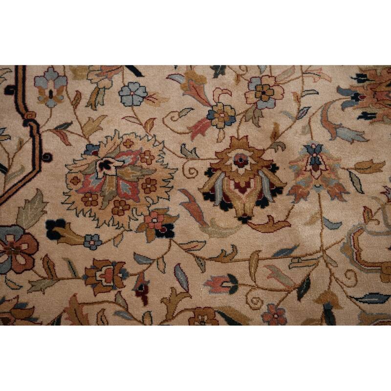 All-Over Large Agra Indian Area Rug Handmade Wool Carpet - 12'5" x 17'8"