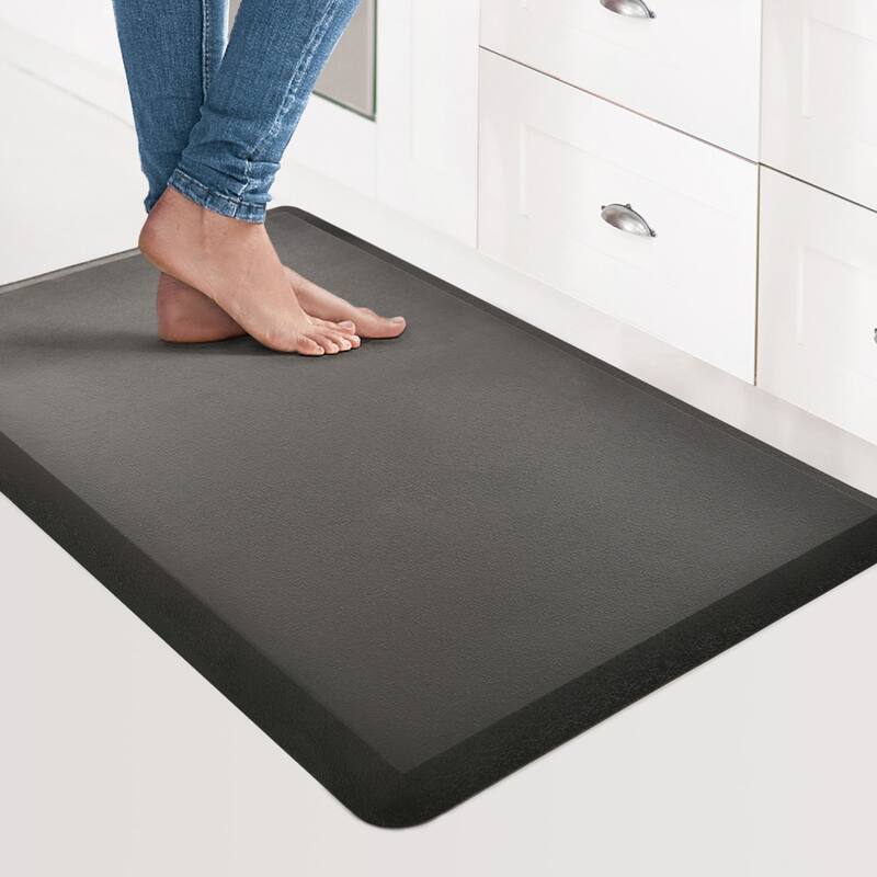 Premium Anti-Fatigue Comfort Mat, Thick, Non-Slip & All-Purpose Comfort - for Kitchen, Office Standing Desk - 28''x17.3'' - Black