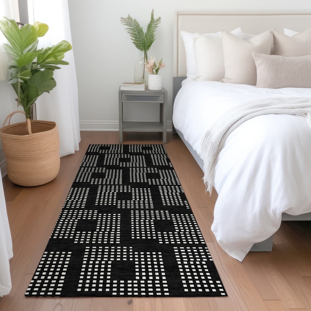 Premium Washable Super Soft Modern Houndstooth Mayfield Rug