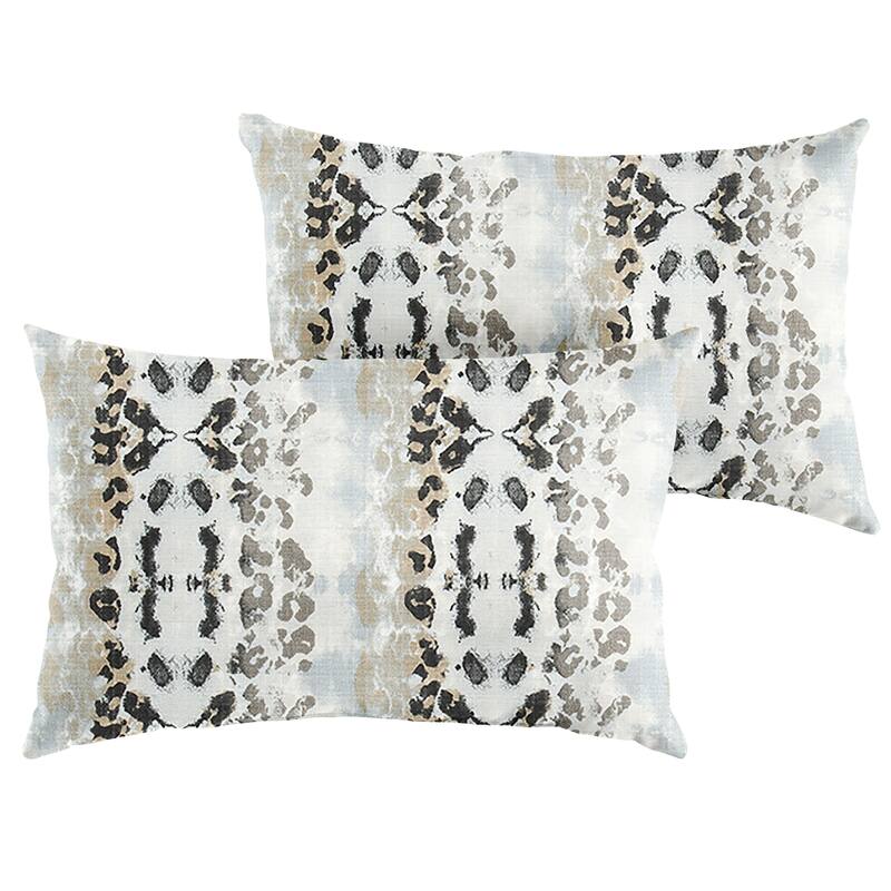Sorra Home Ombre Animal Indoor/Outdoor Knife Edge Lumbar Pillows (Set of 2)