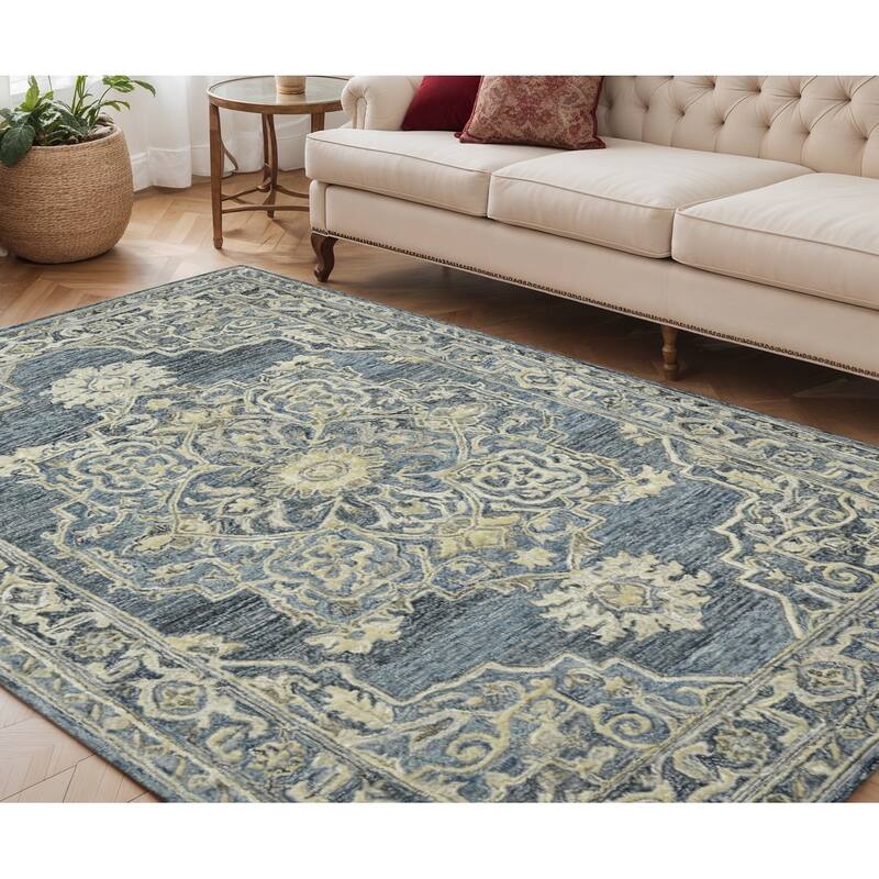 HomeRoots Oriental Transitional Rectangle Area Rug - 90.00 in. x 60.00 in.  x 0.45 in.
