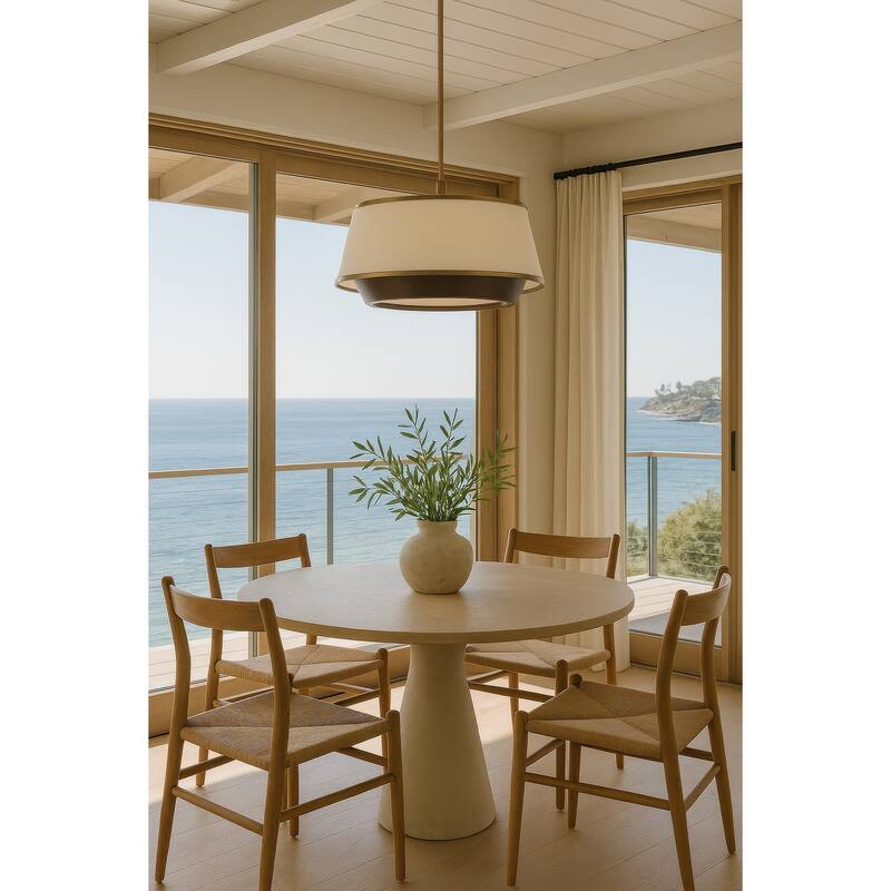 Varaluz Desert Flyer 6-Light Pendant - Satin Brass/Medium Walnut