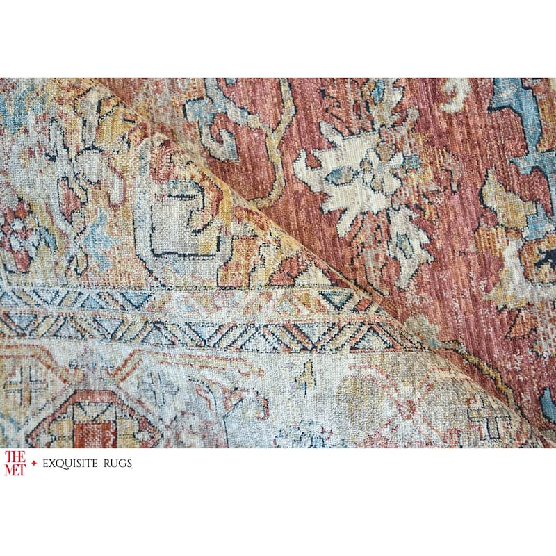 The Met X Exquisite Rugs Antique Loom Rust/Beige Area Rug.