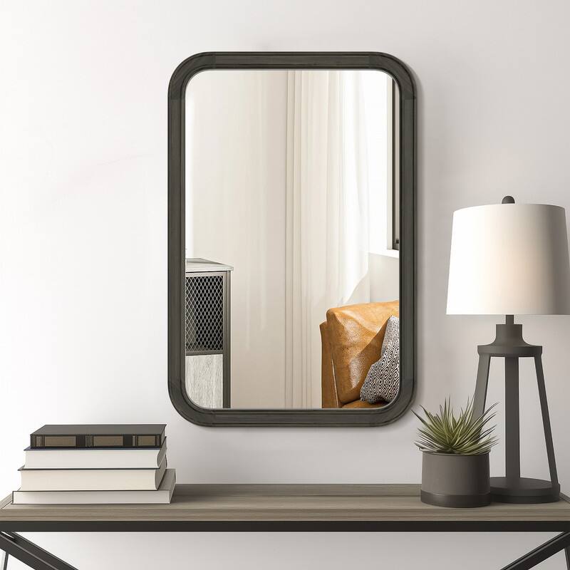 Pine Wooden Framed Standard Farmhouse Style Rectangle Wall Mirror